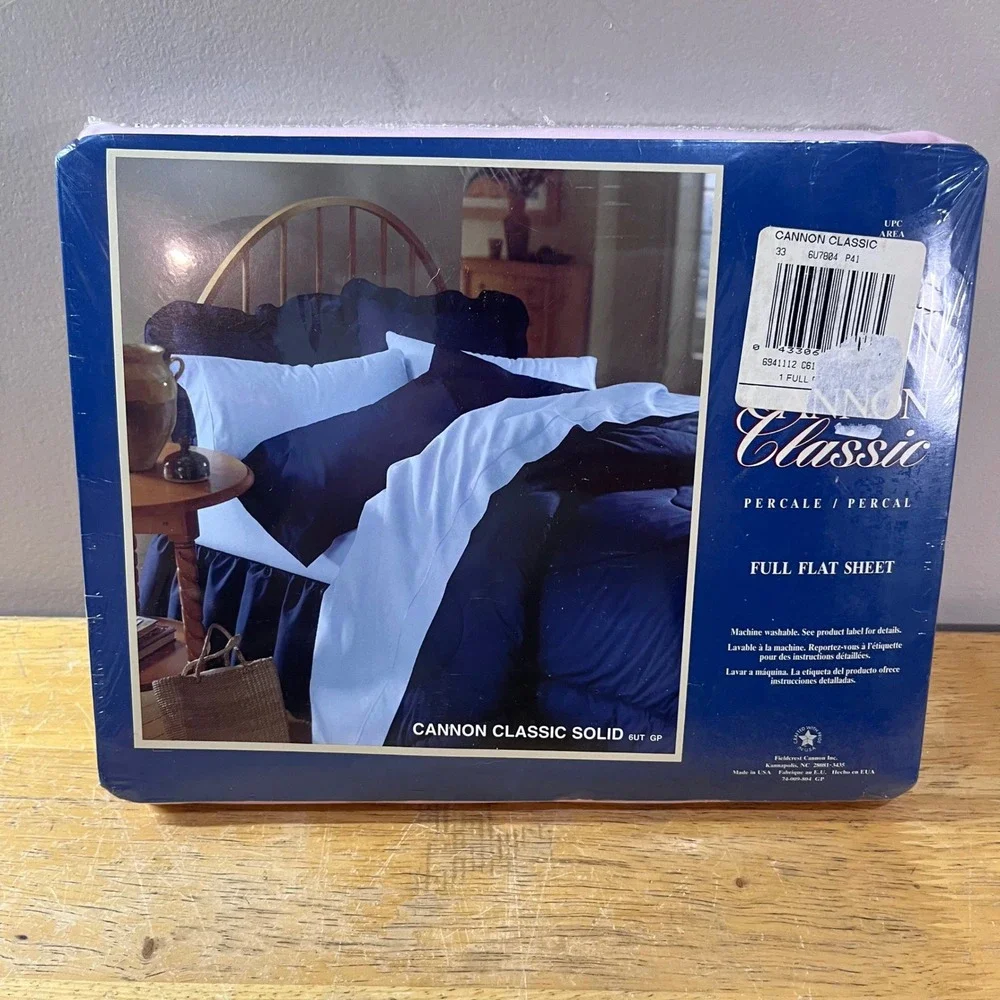 Vtg Cannon Classic Percale Full Flat Sheet Pink Solid 180 TC Made in USA NEW